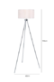 HSUK- Value Large 159cm Chrome Tripod Floor Lamp with White Cotton Shade - Tripod Lamps - Home Store UK