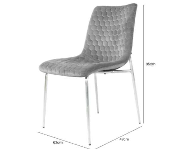 HSUK- Value Zula Grey Dining Chair With Chrome Legs