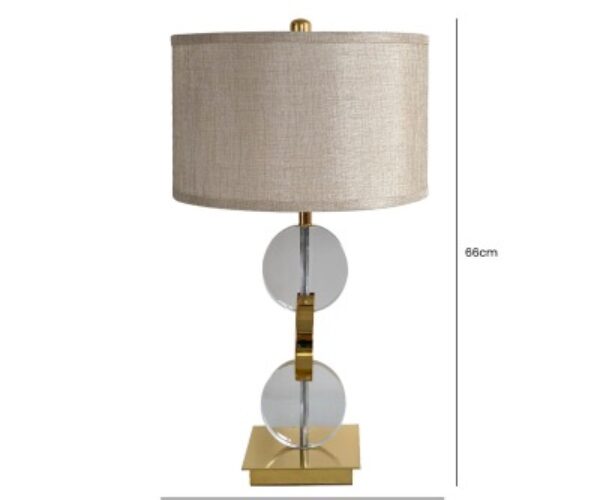HSUK- Gold Table Lamp Taupe Faux Silk Shade
