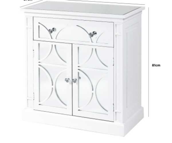 HSUK-  White Wood 1 Drawer 2 Door Sideboard