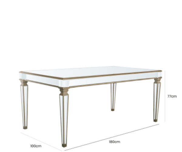 HSUK- Champagne Mirrored Dining Table