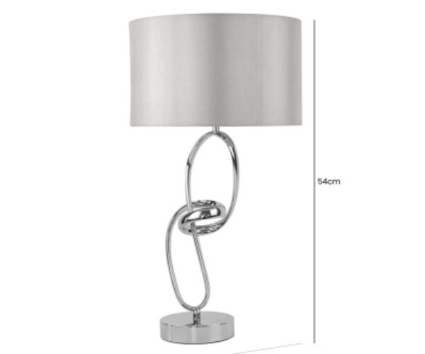 HSUK- Metal Unique Chrome Link Table Lamp with Silver Shade