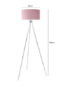 HSUK- Value Large 159cm Chrome Tripod Floor Lamp with Pink Velvet Shade - Tripod Lamps - Home Store UK