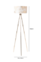 HSUK- Gold Tripod Floor Lamp with Ivory Linen Shade Gold Inside - Tripod Lamps - Home Store UK