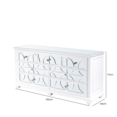 HSUK- White Wood 7 Drawer Chest