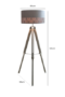 HSUK- Wood Tripod Floor Lamp With Grey Shade - Tripod Lamps - Home Store UK