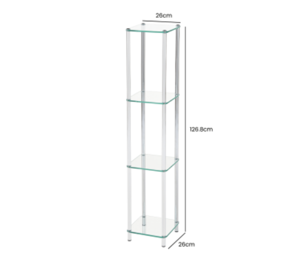 HSUK-  126cm Chrome and Glass 3 Tier Display Unit