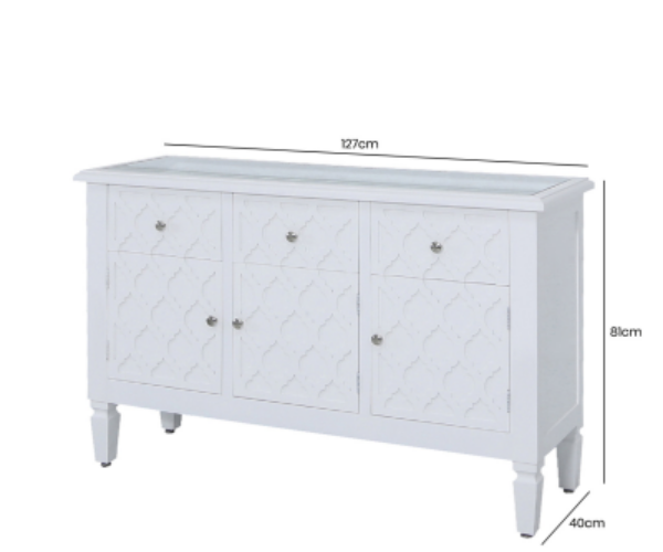 HSUK- Casablanca White Wood Sideboard