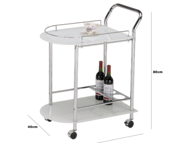 HUSK- Chrome Metal Drinks Trolley