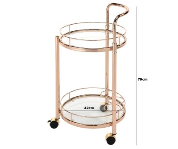 HUSK- Gold Metal And Clear Glass Trolley