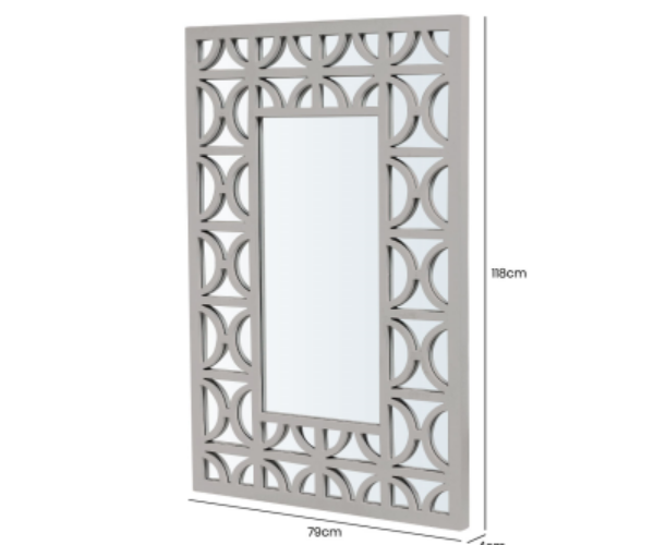 HUSK- Grey Wood Rectangular Wall Mirror