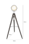 HSUK- Grey Wooden Hollywood Tripod Lamp with Spot Light - Tripod Lamps - Home Store UK