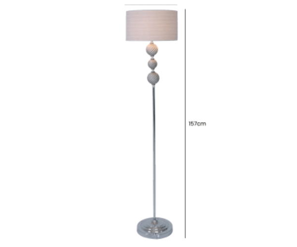 HSUK-Value Three Ceramic Ball Floor Lamp With Silver Shade