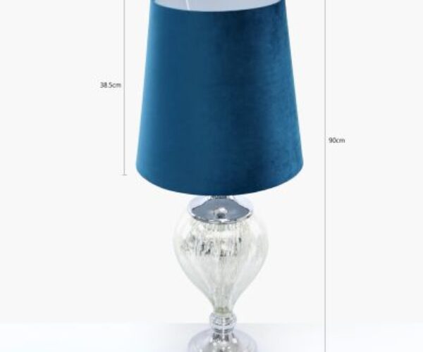 HSUK- 90cm Chrome Glass Regal Lamp With Marine Green Shade