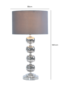 HSUK- Value 58.5cm Smoked Glass Table Lamp with Faux Silk Grey Shade