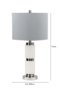 HSUK- 70cm White Marble Table Lamp with Grey Shade - Ceramic Lamps - Home Store UK