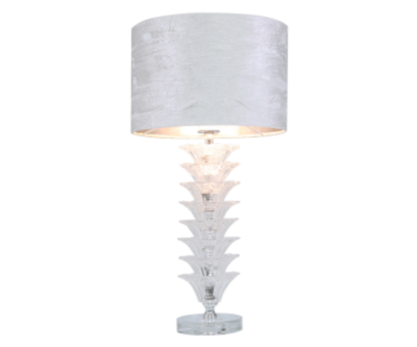 HSUK-  Value Fancy Crystal Table Lamp With Textured White Shade