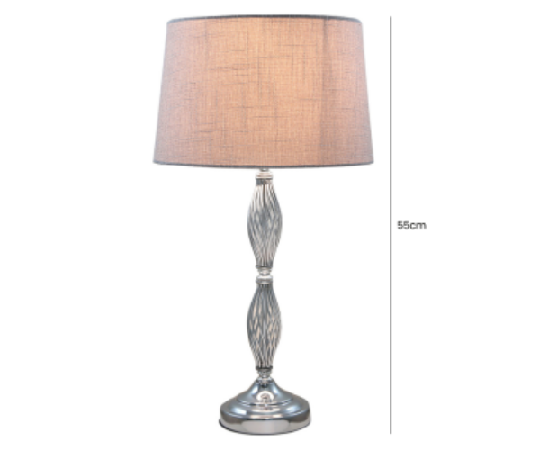 HSUK-  Value Wire Ball Table Lamp With Light Grey Shade