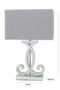 HSUK- Hera Clear Mirror Table Lamp with grey shade - Mirror lamps - Home Store UK