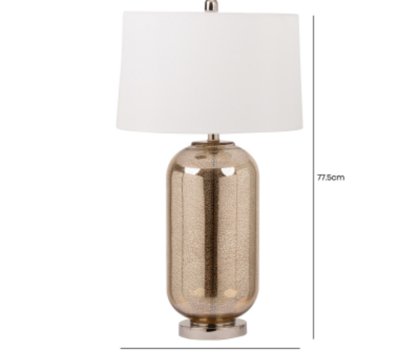 HSUK-77.5cm Champagne Mercury Table Lamp with Cream Faux Silk Shade