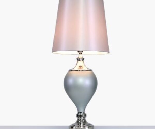 HSUK-Medium Silver Matte Regal Lamp With Silver Shade