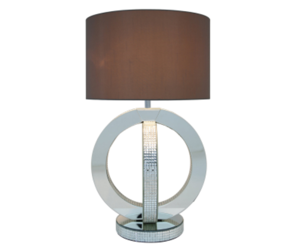 HSUK- Glitz Double Ring Table Lamp with Taupe Shade