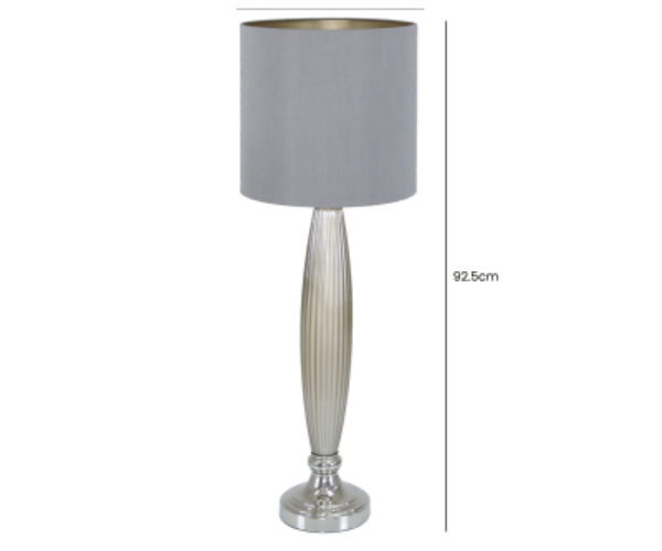 HSUK-Taupe Pearl Glass Table Lamp With Grey Shade