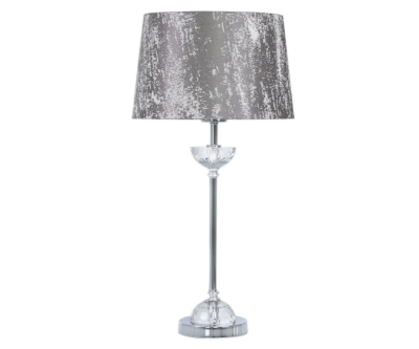 HSUK-  Value 54.5cm Metal and Glass Table Lamp with Taupe Cotton Shade