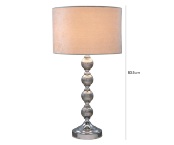 HSUK-  Value Four Ceramic Ball Table Lamp With Ivory Velvet Shade