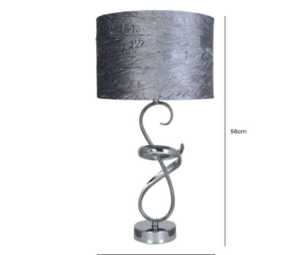 HSUK-  Value Swirl Metal Table Lamp With Grey Shade