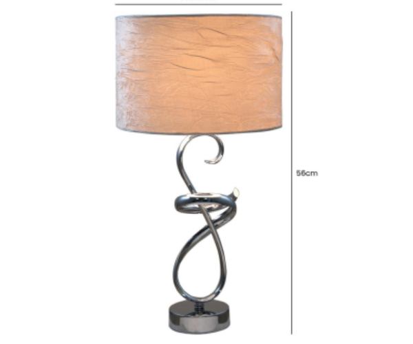 HSUK- Value Swirl Metal Table Lamp With Ivory Shade