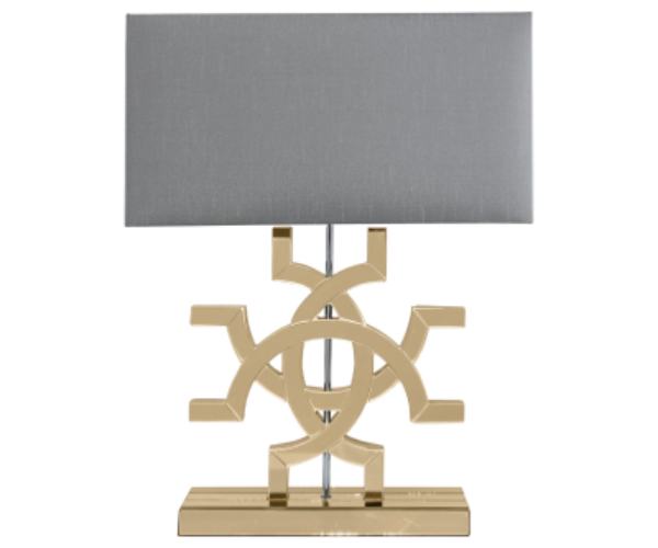 HSUK- Athos Gold Glass Table Lamp With Grey Shade