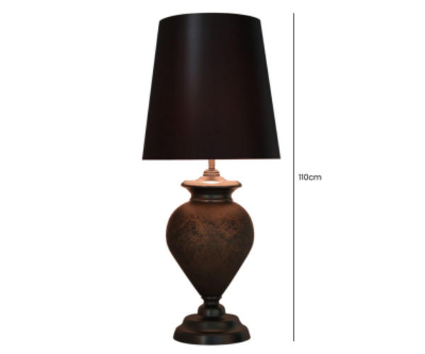 HSUK-Black Matte Regal Lamp With Gunmetal Shade