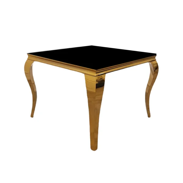 Louis Gold 1m Dining Table with Black Glass Marble Dining Table Home STore UK