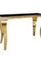 Louis Gold Console Table In Black Glass Top Console Tables Home Store UK