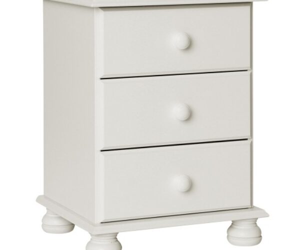 Copenhagen 3 Drawer Bedside in White