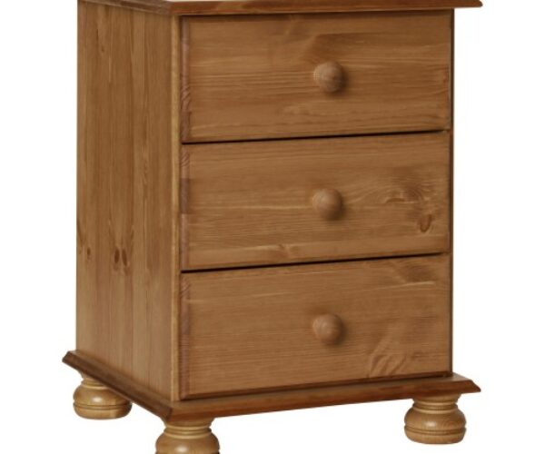 Copenhagen 3 Drawer Bedside in Pine