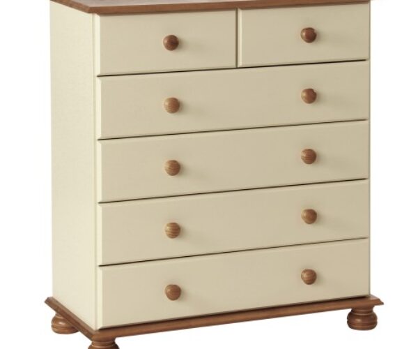 Copenhagen 2 + 4 Drawer Chest in Cream/Pine