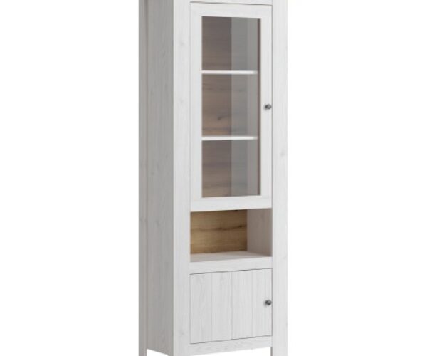 Celesto 2 Door Display Cabinet in White and Oak