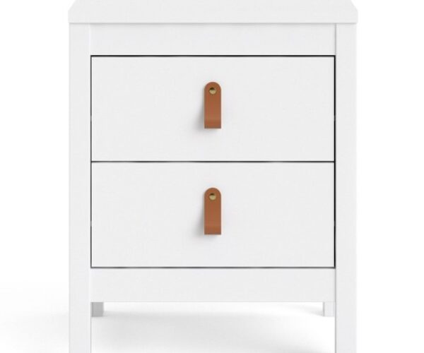 Poppy Bedside Table 2 drawers in White