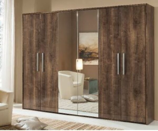 H2O Design Bella Rovere Monte Italian Bedroom Set with 6 Door Wardrobe