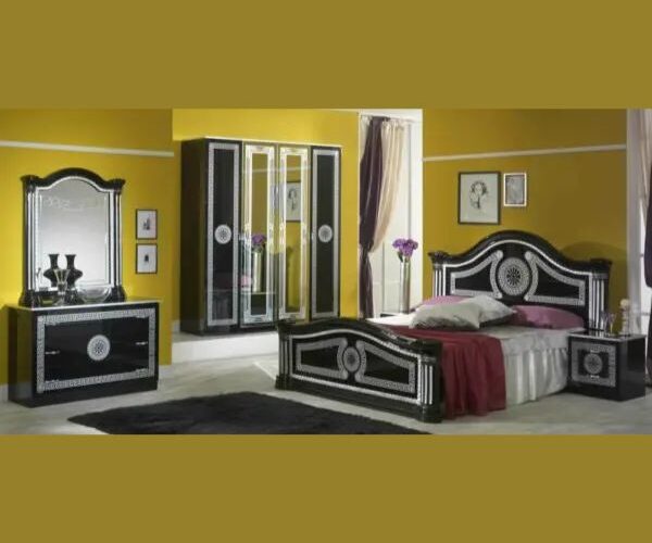 Ben Company New Serena Black and Silver Italian Bedroom Set