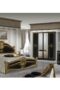 Dima Mobili Amalfi Black and Gold Bedroom Set with 6 Door Wardrobe Italian Bedroom Set Home Store UK