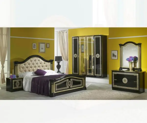 Ben Company New Serena Black and Gold Italian Bedroom Set Italian Bedroom Home Store UK