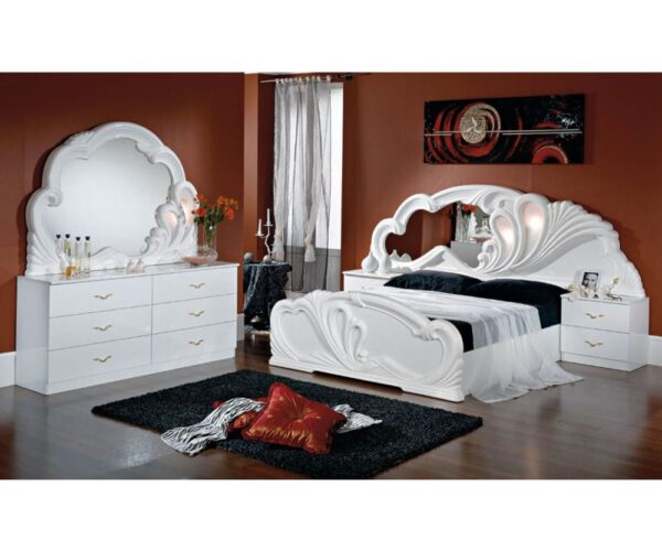 Dima Mobili Paola White Bedroom Set with 4 Door Wardrobe