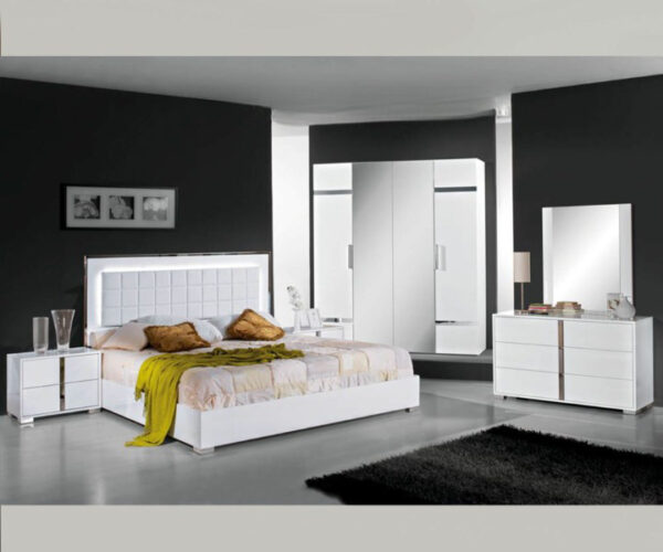 H2O Design San Marino Italian Bedroom Set with 4 Door Wardrobe