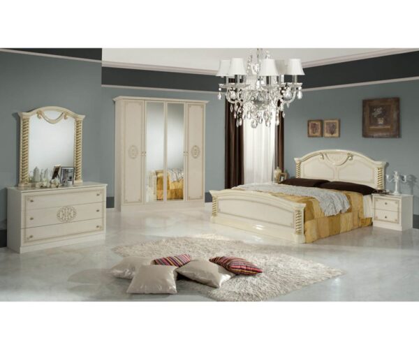 Dima Mobili Vera Beige Bedroom Set with 4 Door Wardrobe