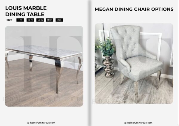 Louis Marble Dining Table With Megan Chair’s Marble Dining Table Home Store UK