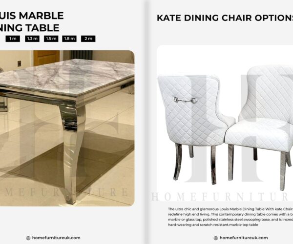 Louis Marble Dining Table With Kate Chair