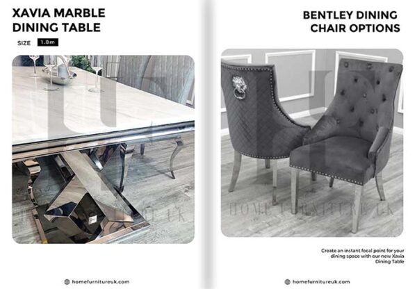 Xavia Dining Table with Bentley Chair's Marble Dining Table Home Store UK